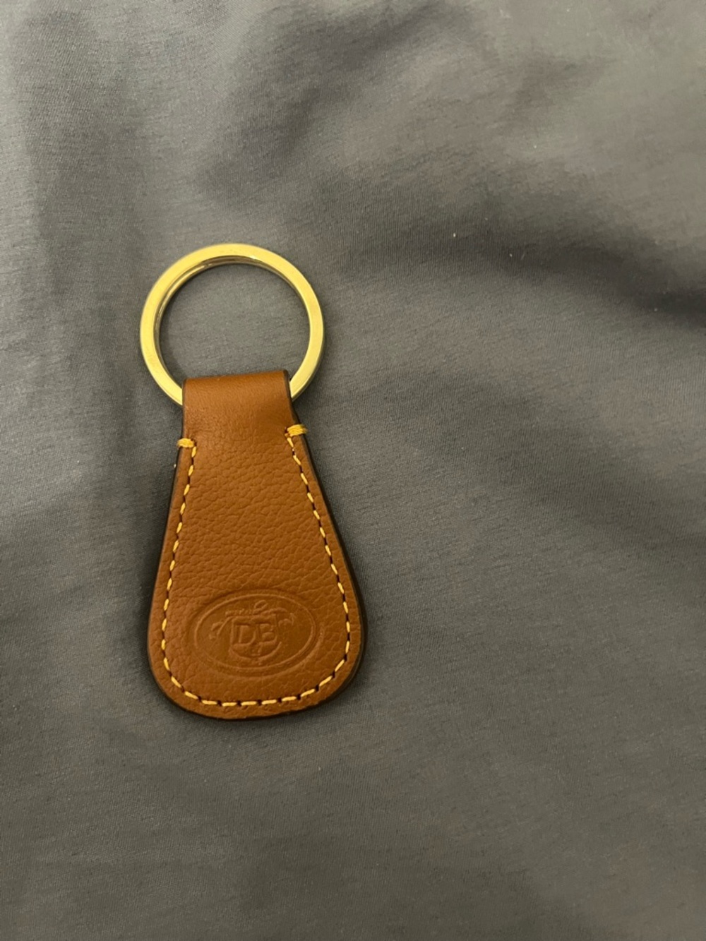 Dooney &Bourk Leather hang tag - Brown with Gold Ring